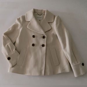 Banana Republic Cream Wool Peacoat